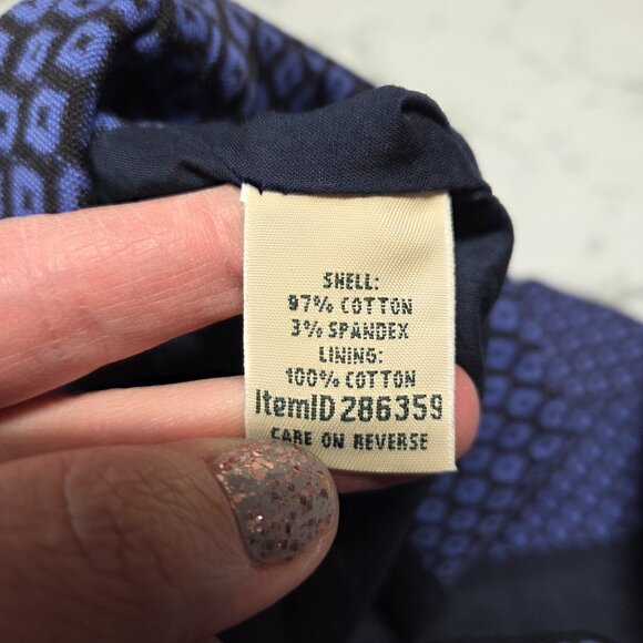 L.L.Bean Favorite Fit Size 18  Blue Geometric Print Knee Length Casual Skirt - Picture 7 of 8